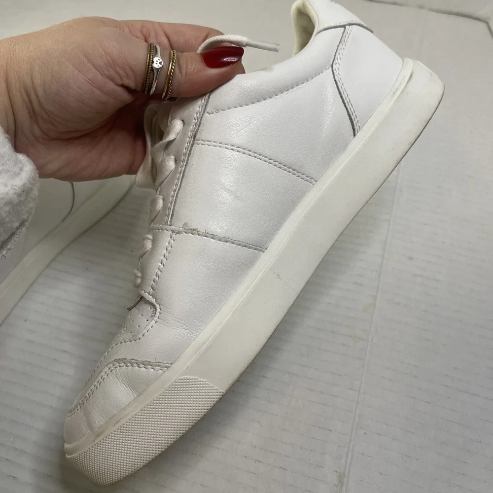 Sam Edelman Women's Edie Sneakers Shoes Low Top White Leather Lace Up Size 8.5